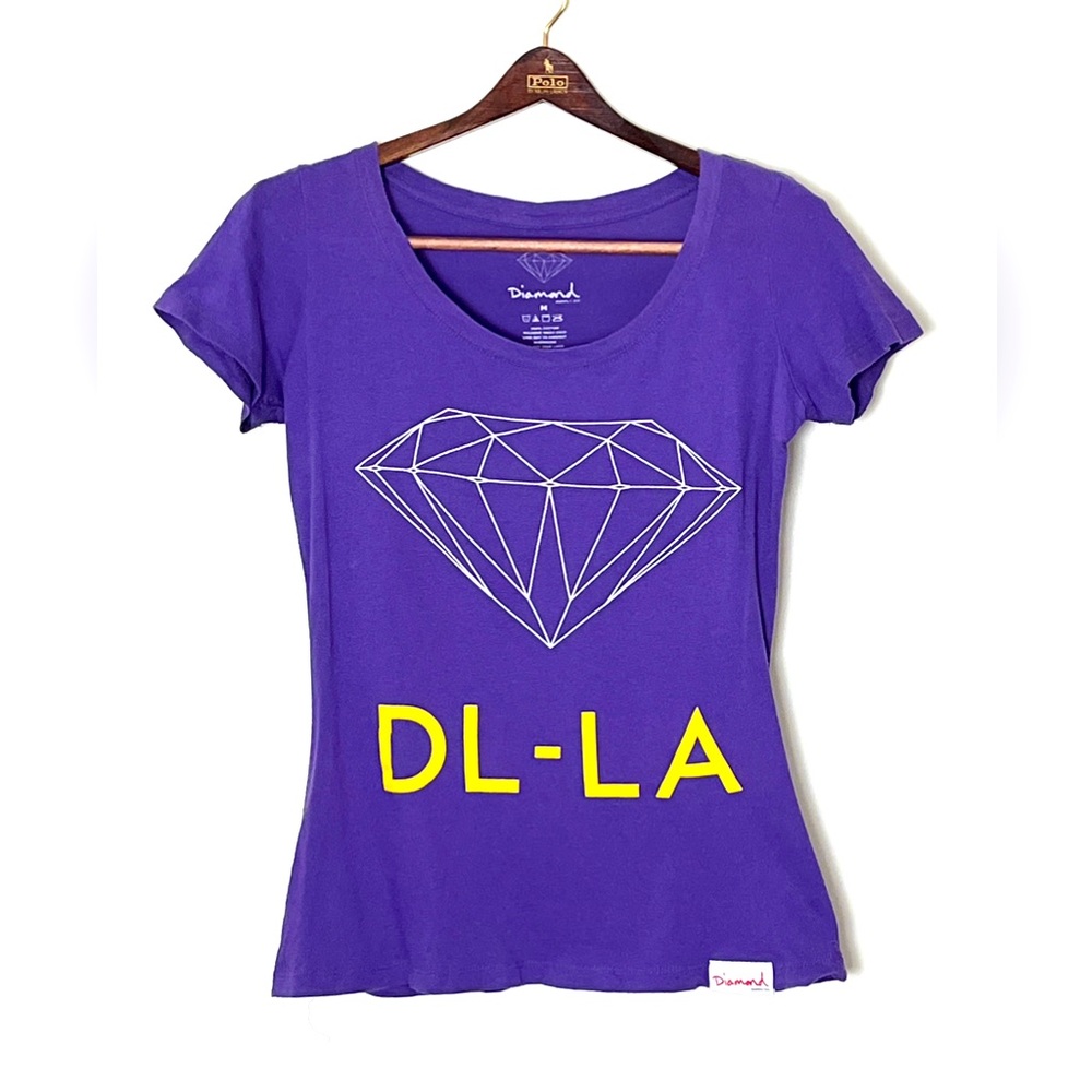 Diamond Supply Co DL-LA Lakers Graphic T-Shirt Diamond Logo Women’s Med Purple - Picture 1 of 4